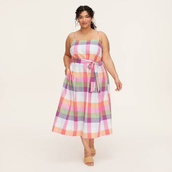 S M L | Women's Plaid Tie Waist Midi Dress - kate spade NY x target - Picture 3 of 8